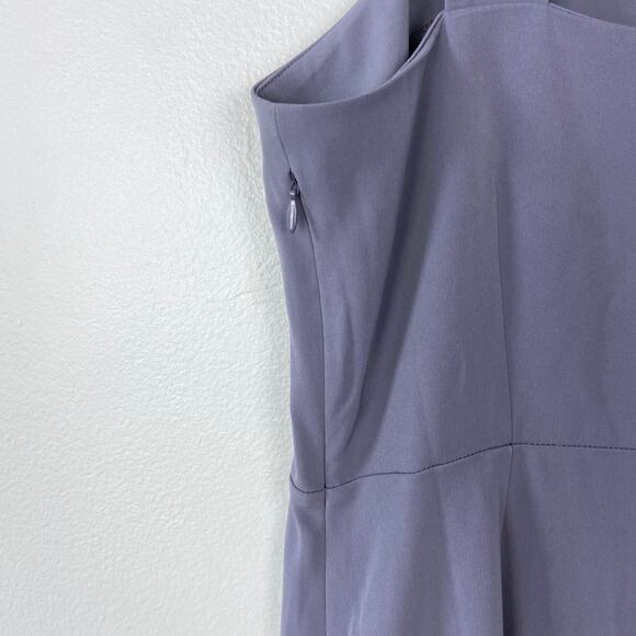 Loft Outlet Midi Sleeveless Slit Dress Blue Front Slit Fit & Flare Size 4 - Picture 4 of 12